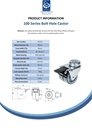 100 series 2x50mm swivel/brake bolt hole 10mm castor with grey TPR-rubber on polypropylene centre plain bearing wheels 70kg - Spec Sheet