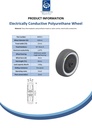 Wheel series 100mm electrically conductive grey polyurethane on nylon centre 8mm bore hub length 46mm additional sealed single ball bearing 130kg - Spec sheet