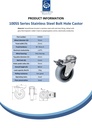 100SS series 75mm stainless steel swivel/brake bolt hole 11mm castor with electrically conductive grey TPR-rubber on polypropylene centre plain bearing wheel 50kg - Spec sheet