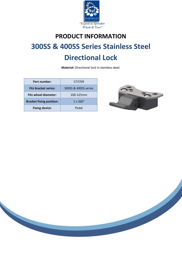 Stainless steel Directional lock for 300SS and 400SS series 100/125mm - Spec sheet