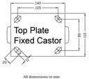 500 series 125mm fixed top plate 140x110mm - Plate drawing