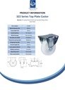 322 series 100mm fixed top plate 105x88mm castor with nylon plain bearing wheel 250kg - Spec sheet