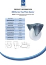 300 series 125mm fixed top plate 100x84mm castor with polypropylene roller bearing wheel 170kg - Spec sheet