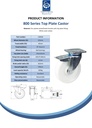 800 series 125mm swivel/brake top plate 135x110mm castor with nylon ball bearing wheel 600kg - Spec sheet