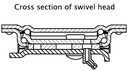 800 series 200mm swivel/brake - Swivel head cross section