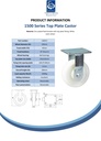 1500 series 150mm fixed top plate 135x110mm castor with nylon ball bearing wheel 1000kg - Spec sheet