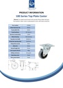 100 series 50mm swivel top plate 60x60mm castor with electrically conductive grey TPR-rubber on polypropylene centre plain bearing wheel 30kg - Spec sheet