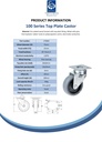 100 series 75mm swivel top plate 60x60mm castor with electrically conductive grey TPR-rubber on polypropylene centre plain bearing wheel 50kg - Spec sheet