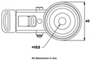 100 series 50mm swivel/brake bolt hole 10mm - Plate drawing