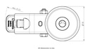 300SS series 125mm stainless steel swivel/brake bolt hole 12mm - Plate drawing