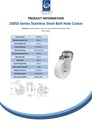 100SS series 75mm stainless steel swivel bolt hole 10mm castor with nylon plain bearing wheel 75kg - Spec sheet