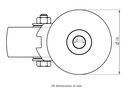 300SS series 100mm stainless steel swivel bolt hole 12mm - Plate drawing