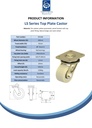 LS series 100mm swivel top plate 140x110mm castor with cast nylon ball bearing wheel 1500kg - Spec sheet