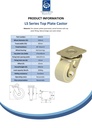 LS series 150mm swivel top plate 175x140mm castor with cast nylon ball bearing wheel 3000kg - Spec sheet