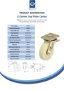 LS series 200mm swivel/brake top plate 175x140mm castor with cast nylon ball bearing wheel 3000kg - Spec sheet