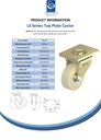 LS series 300mm swivel top plate 400x300mm castor with cast nylon ball bearing wheel 10000kg - Spec sheet