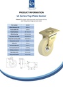 LS series 400mm swivel top plate 400x300mm castor with cast nylon ball bearing wheel 12000kg - Spec sheet