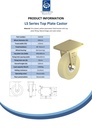 LS series 400mm fixed top plate 400x300mm castor with cast nylon ball bearing wheel 12000kg - Spec sheet