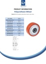 Wheel series 125mm polyurethane on nylon centre 20mm bore hub length 58mm ball bearing 500kg - Spec sheet