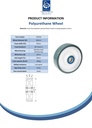 Wheel series 160mm polyurethane on polypropylene centre 20mm bore hub length 58mm stainless steel ball bearing 300kg - Spec sheet