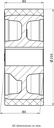 Wheel series 200mm polyurethane on cast iron centre bore 35mm H7 hub length 80mm plain bearing with keyway 10x3.3mm 1400kg - Wheel drawing