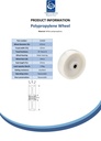 Wheel series 125mm polypropylene 14mm bore hub length 47mm roller bearing 170kg - Spec sheet