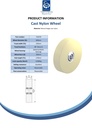 Wheel series 600mm cast nylon 100mm bore hub length 170mm spherical roller bearing 21000kg - Spec sheet