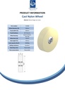 Wheel series 700mm cast nylon 130mm bore hub length 220mm spherical roller bearing 30000kg - Spec sheet