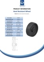 Wheel series 125mm heat resistant thermoplastic 12mm bore hub length 45mm plain bearing 180kg - Spec sheet