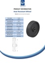 Wheel series 200mm heat resistant thermoplastic 20mm bore hub length 60mm plain bearing 360kg - Spec sheet