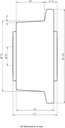 Wheel series 75mm flanged cast iron 20mm bore hub length 47mm ball bearing 700kg - Wheel dimensions