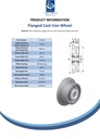 Wheel series 75mm flanged cast iron 20mm bore hub length 47mm ball bearing 700kg - Spec sheet