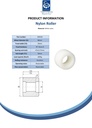 Wheel series 80x50mm roller nylon bearing seat 47x14mm hub length 50mm 600kg - Spec sheet