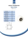 Wheel series 80x50mm roller nylon 20mm bore hub length 50mm ball bearing 600kg - Spec sheet