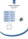 Wheel series 82x60mm roller 20mm bore hub length 60mm stainless steel ball bearing 650kg - Spec sheet