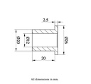 T-Bush 20x12x02.5mm - Bush drawing with Dimensions