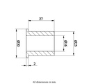 T-Bush 25x16x02mm - Drawing with Dimensions