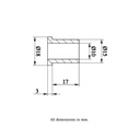 T-Bush 15x10x03mm - Drawing with Dimensions