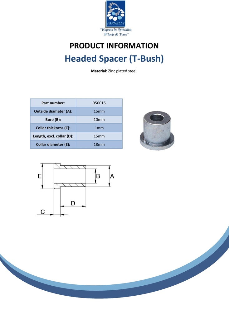 T-Bush 15x10x01mm - Spec sheet