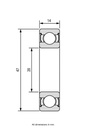 Ball bearing 6204-2RS - Drawing