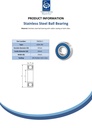 Ball bearing 6204-2RS Stainless Steel - Spec sheet