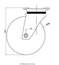 800 series 200mm swivel top plate 135x110mm castor with polyurethane on nylon centre ball bearing wheel 750kg - Castor drawing