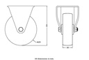 322 series 125mm fixed top plate 105x88mm castor with polyurethane on nylon centre roller bearing wheel 250kg - Castor drawing