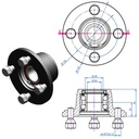 Hub drawing with measurements