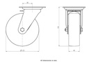 300HT series 125mm swivel top plate 100x85mm castor with heat resistant thermoplastic plain bearing wheel 150kg - Castor dimensions