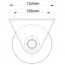 100mm V-groove wheel in fixed bracket side View Drawing with Dimensions