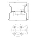 7.00x8 Wheel rim 4/100/60 silver Tech Drawing with Dimensions