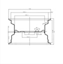 6.00x10" Wheel rim 4/101.6/67 ET-5 silver 750kg Tech drawing with Dimensions