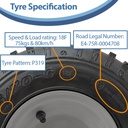 145x70-6 2pr Wanda P319 Knobby tyre on 20mm BB rim(flush) Specification