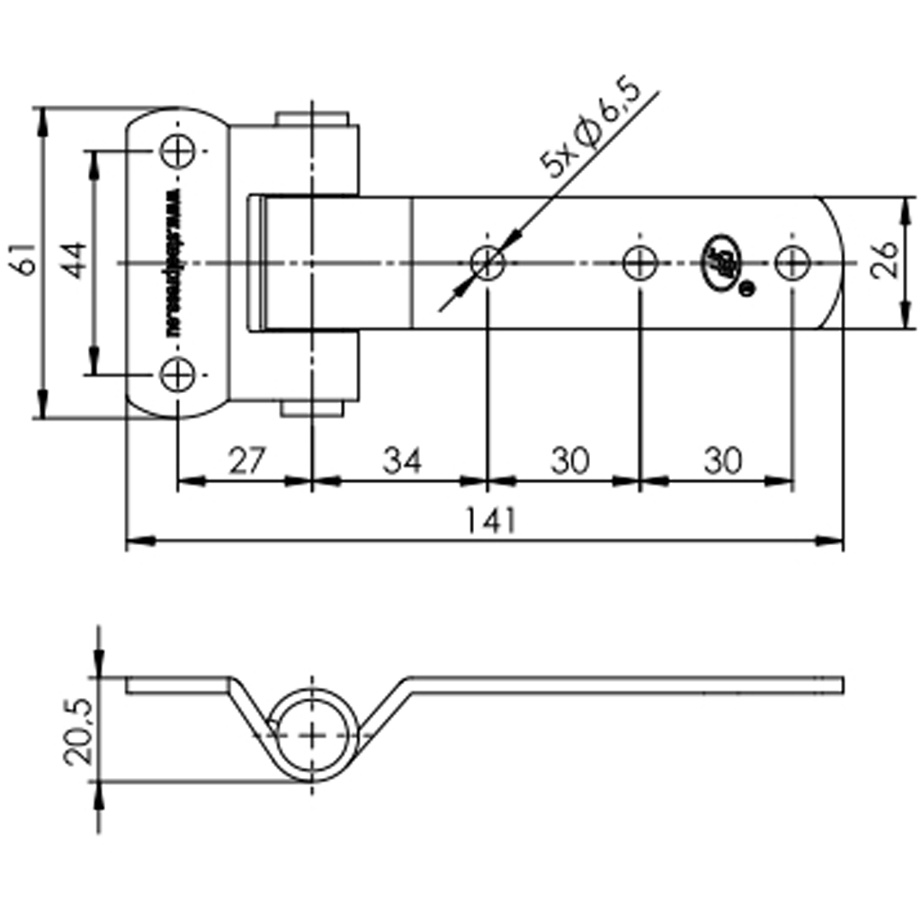 SPP heavy duty door hinge Drawing with Dimensions